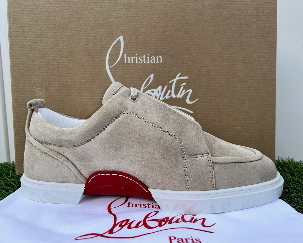 ChristianLouboutin ローカットスニーカー Jimmy スエードデニム Christian Louboutin - Jimmy Rubber-Trimmed Suede Sneakers