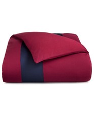 Calvin Klein Modern Cotton Niccolo Burgundy/Navy King Duvet Cover Modal Mesh NWT