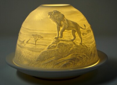 Windlicht Löwen Dome Light Löwe Löwenbaby Katze Tiere Afrika Panthera leo
