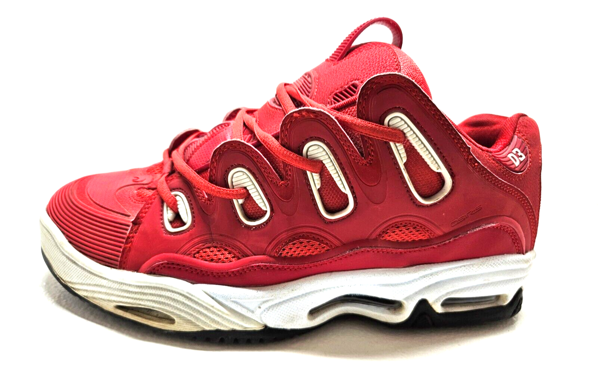 Osiris D3 2001 Mens Size 12 Red Blk White Skateboarding Sneakers