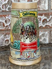 Budweiser beer stein California Limited edition clydesdale Brazil Ceramarte