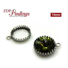 ZDP Findings - 10 pcs - Round 14mm.Silver Plated Brass Bezel Cup Setting 8089SP
