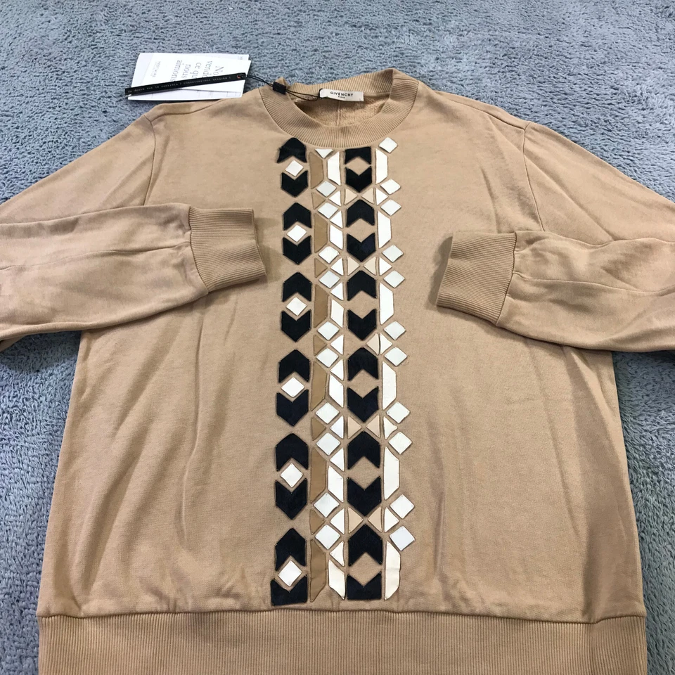 Givenchy Paris Sweater Mens Medium Pullover Beige Brown Italy Casual Adult - Image 3 of 4