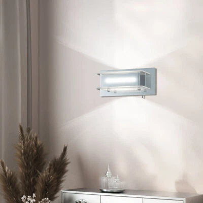 LED Lampe Murale Spot Lampe Up & Down Éclairage Chrome Verre Grand Lumière - Photo 1/4