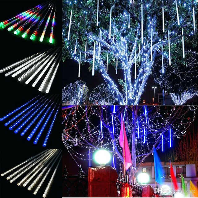 Led Meteor Shower Christmas Lights With Remote,Battery Powered,11.8 In