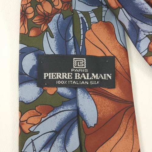 Vintage Pierre Balmain Paris Necktie Tie Mens Paisley Floral 100% Italian Silk - Picture 3 of 4