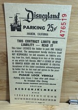 Vintage Disneyland Parking Pass 25 Cent Parking Pass CA Vintage Disney