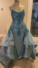 One Of A Kind Baby Blue Pageant Ball Gown With Removable Bustle, WORN ONCE