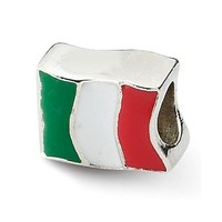 Sterling Silver Reflections Italy Flag Bead on sale Sterling Silver Reflections Italy Flag Bead on sale