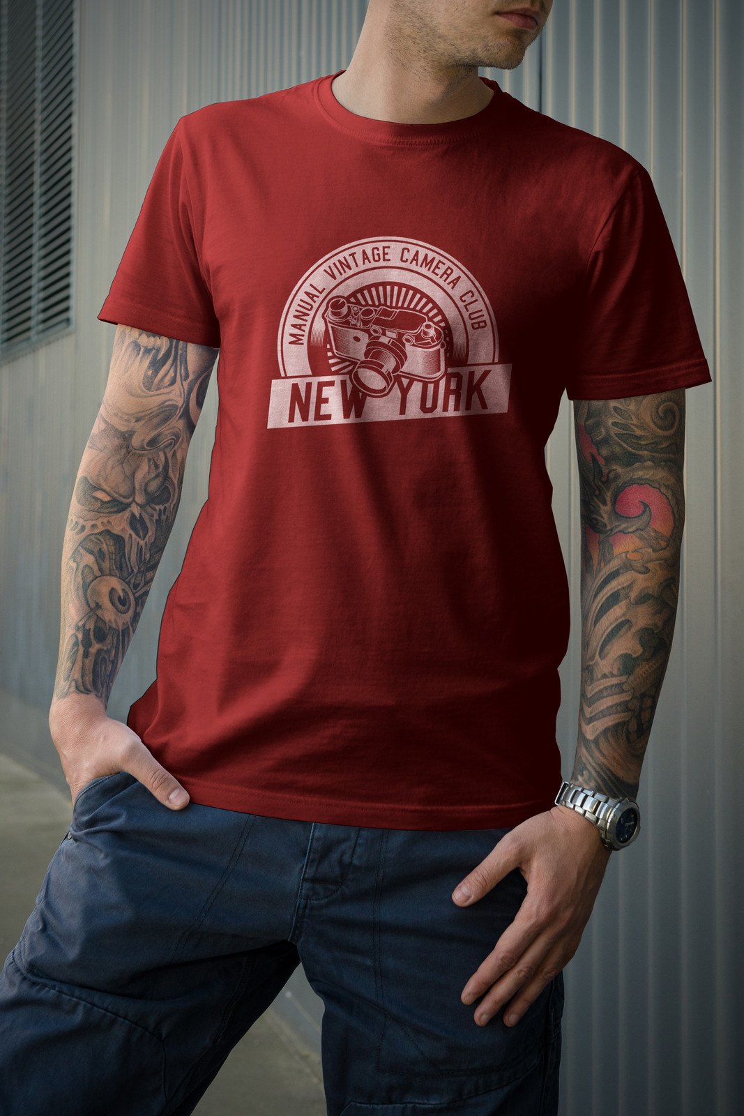 Vintage Camera Club New York City Mens Tshirt Tee Photography Top T