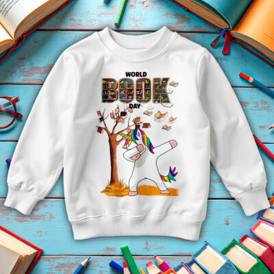 Jungen Mädchen Einhorn Dabbing Welttag des Buches Sweatshirt Pullover Kostüm Outfits #WBD