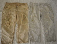 Carhartt B151 46X30 Work Pants Brown and Tan Paint all Over Lot of 2 Destroyed