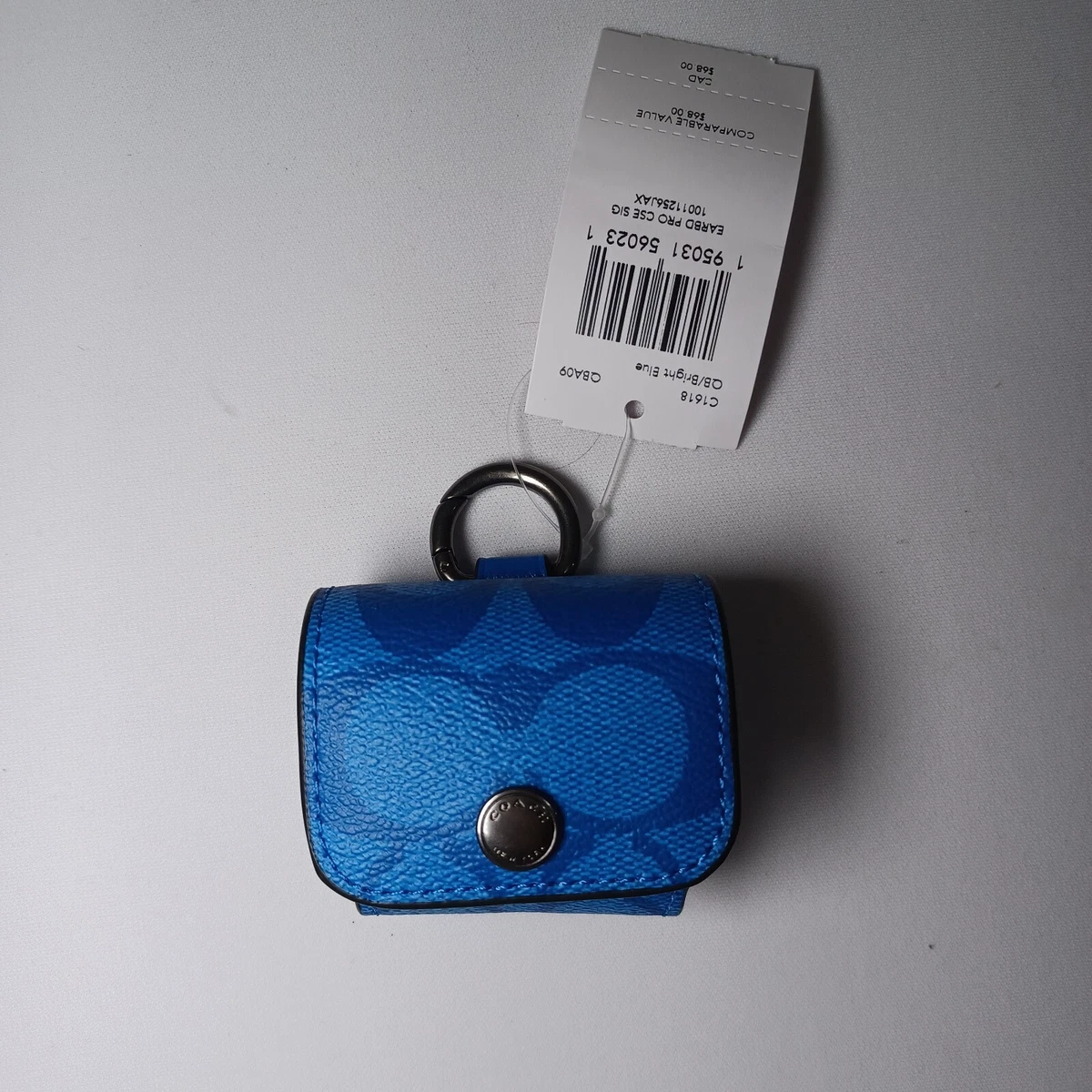 NWT COACH C1618 AIRPODS PRO CASE SIGNATURE CANVAS AIRPOD PRO BRIGHT BLUE