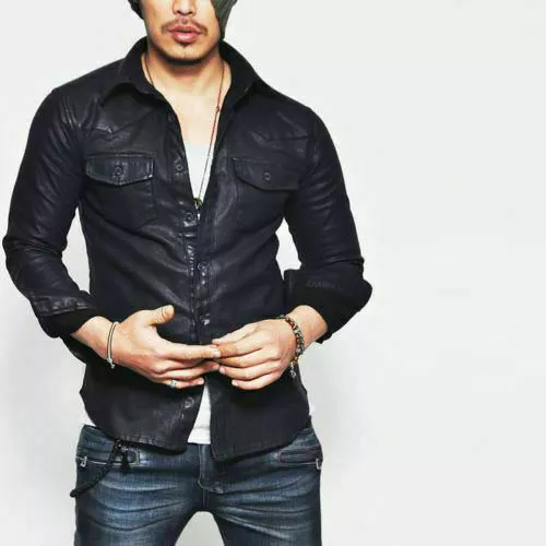 Mens 100 Genuine Soft Lambskin Leather Shirt Stylish Slim Fit