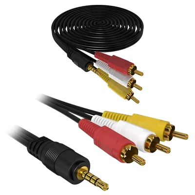 G08 3.5mm Klinke auf Cinch RCA Composite Audio Video AV Kabel Jack zu RCA
