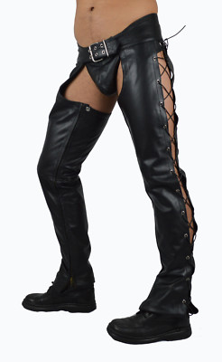 AWANSTAR LEDERCHAPS mit Schnür /LEDERHOSE,LEATHER CHAPS,leder Chaps,Leder hose