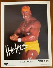 1990 Toys “R” Us HULK HOGAN Promo Photo Poster WWF TitanSports 8 1/4" X 10 3/4"
