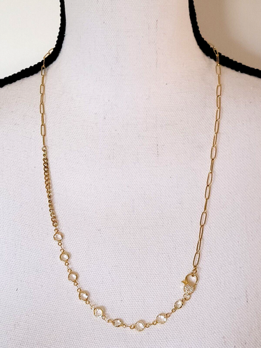 Adornia Patchwork Messy Lock Mosaic Necklace Convertible to Lariat MSRP $198 New