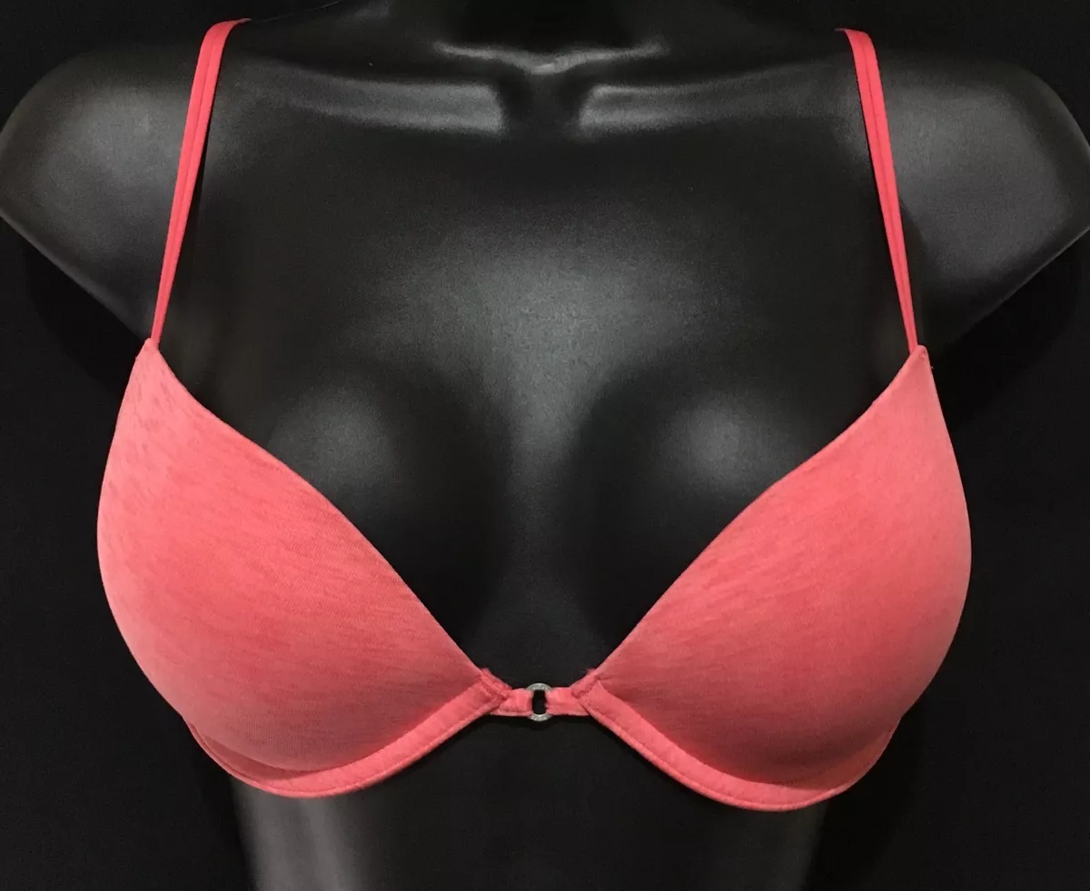 Hollister Gilly Hicks Logo Super Push Up Plunge Bra CORAL (34C)