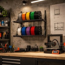 3D Printer Filament Rack Black Metal Wall-Mounted Filament Rack