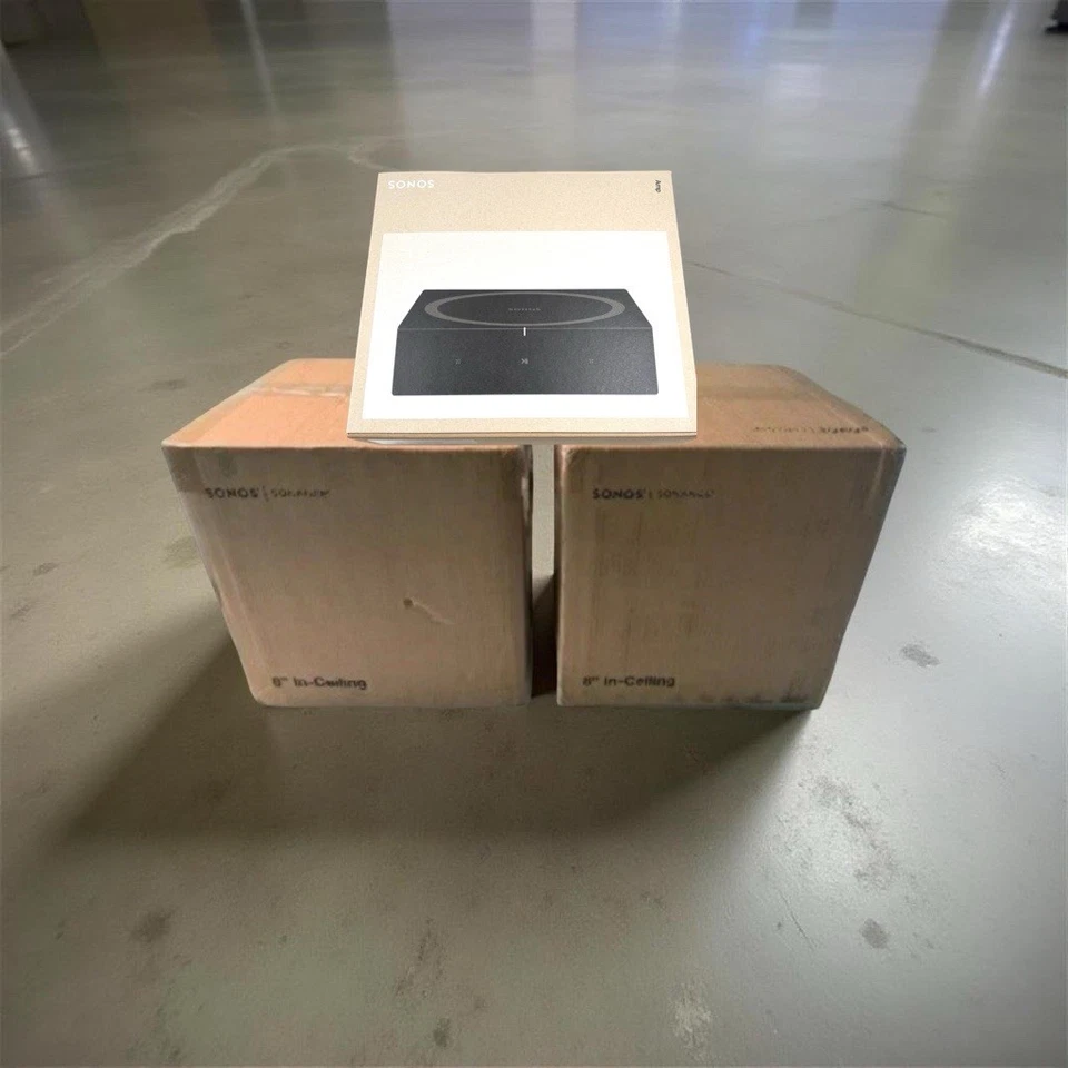 2 X Pairs Of Sonos-INCL8WW1 8" inch In-Ceiling Speakers And One Amp New