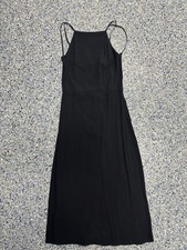 Reformation Women's Sleeveless Black Midi Dress with Open Back Size 2
