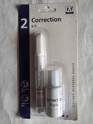 Schreibkorrektur Set Fluid 12ml & Stift 5ml korrigieren geschriebene Fehler Schule Zuhause