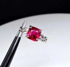 6 Ct Natural Red Ruby Ring in 925 Sterling Certified Silver All Sizes