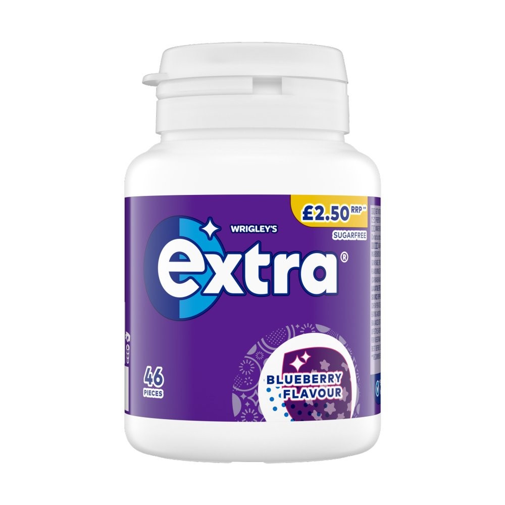 WRIGLEY’S  Extra Blueberry Tub 12 x 46 Pieces Chewing Gum Sugar  Only £26.99