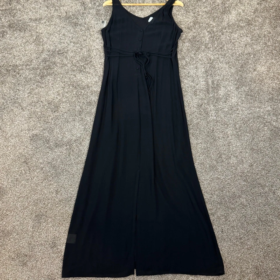 Maxi Vestido De Colección Johnny Was Para Mujer Talla Grande Negro Transparente Botón Atado Atrás Foto 2 de 4