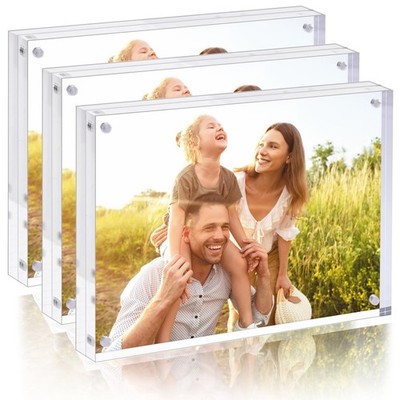 Fixwal 3 Pack 5x7 Acrylic Magnetic Picture Frame
