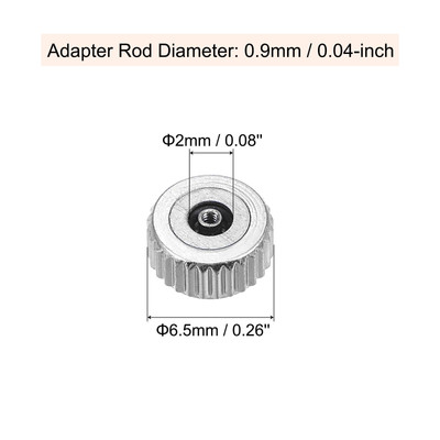 2Pcs Watch Crown Parts SUS304 Flat Short Stem 2mm ID Silver