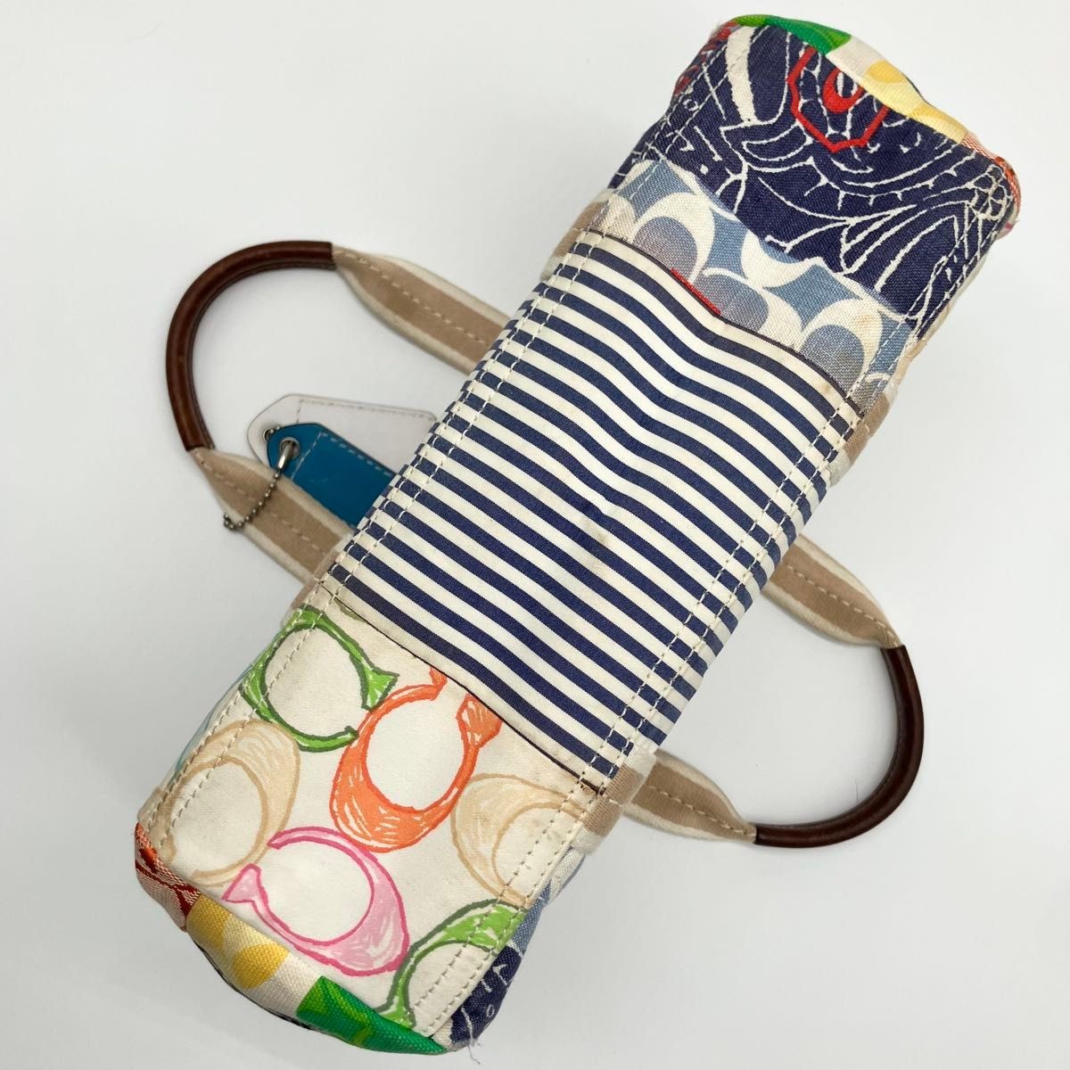 COACH Handbag Patchwork Canvas Multicolor Leather… - image 10