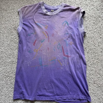 Vintage 1983 Kenny Loggins Faded Purple Sleeveless Shirt Tag XL Fits Medium