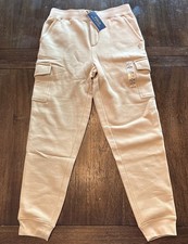 NWT POLO RALPH LAUREN Boys Kids L 14-16 Beige Sweatpants Fleece Joggers Logo