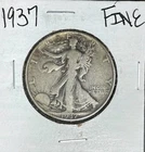 1937-P  WALKING LIBERTY SILVER HALF DOLLAR  ~ FINE ~ NICE COIN ~ 90% SILVER