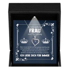 Ehefrau 50. Hochzeitstag Geschenk Sterlingsilber Schmuck Koenigin Damen Herz Hal
