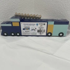 Ankyo Development Multicolor Wooden Train Shaped Menorah w/ 9 Wooden Candles NEW