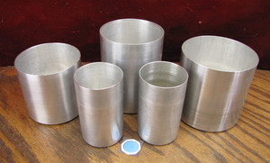 5 pc Candle Mold Set (5) aluminum seamless flat base pillar molds