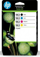 Paquete de 4 cartuchos de tinta HP 963 100 % originales impresora HP OfficeJet Pro (6ZC70AE)
