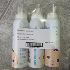 3 PACK NoseFrida Frida Baby SALINE MIST SPRAY to Soften Nasal Passages 3.4 fl oz