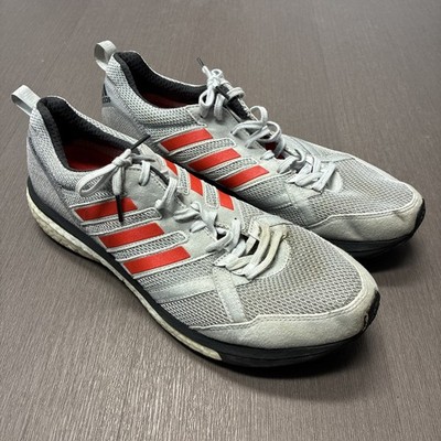 adidas Adizero Tempo Boost Men s Size 11.5 Running Shoes Gray Red Mesh