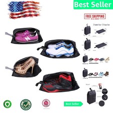 Durable Zippered Shoe Bags Set of 4 - Waterproof Nylon for Travel Home Use