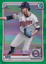 2020 Bowman Draft Minnesota Twins Marco Raya Base Chrome Green 95/99