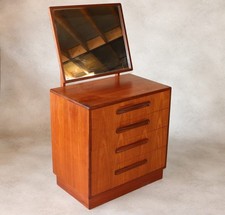 Vintage G Plan Fresco Dressing Chest  Teak Mid Century 4 Drawer With Mirror