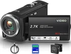 Delmodes 2.7K 56MP Camcorder Video Camera 16X Digital Zoom Vlogging Black
