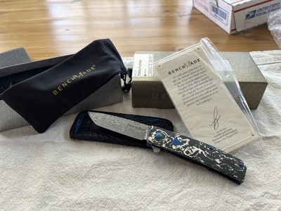 Benchmade 601-211 Tengu Flipper Gold Class Damasteel Blade Liner Lock Knife