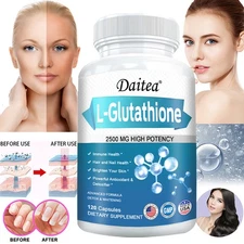 120 caps 2500mg Glutathione Natural Antioxidant Anti Aging Whitening Vitaminc