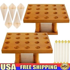 2 Pack Cone Holder Stand 40 Holes Ice Cream Charcuterie Display W/ 200 Cones New