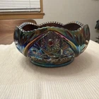Vintage L E Smith Amethyst Carnival Glass Hobstar/Daisy And Button Bowl